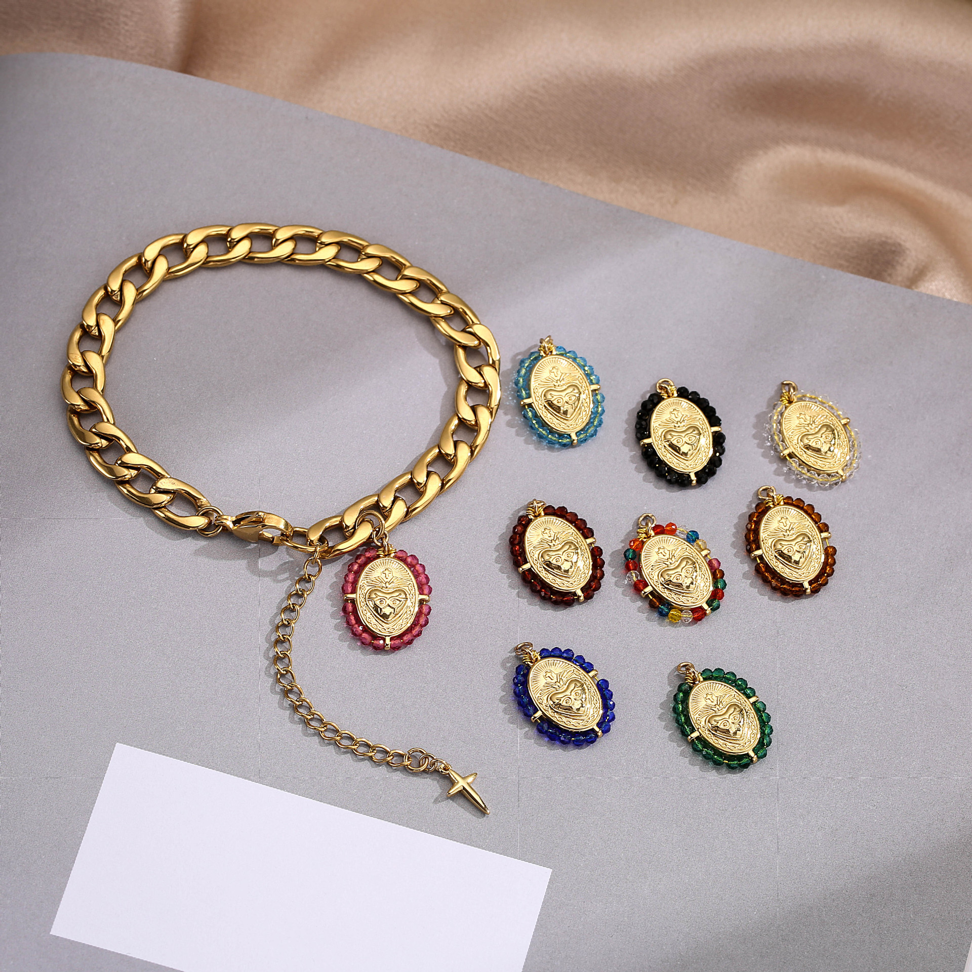 Jewelry Bracelet Handmade Beaded Pendant Bracelet Stained Glass Braceletpicture11