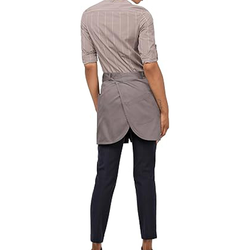 Amazon crossover nuevo delantal corto de media longitud abierto restaurante camarero ropa de trabajo hogar cocina delantal algodón