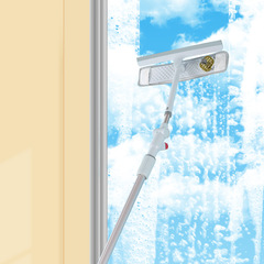Selected Multifunctional Glass Scraper for Bathroom, Rotatable T-shaped Window Wiper with Spraying, No Dead Angle Window Glass Cleaner