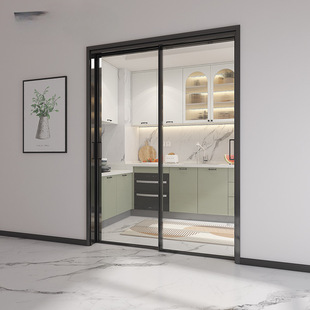 Kitchen Door Sliding Door Glass Door Aluminum Alloy Door Hanging Rail Extremely Narrow Sliding Door Indoor Partition Balcony Door Customization
