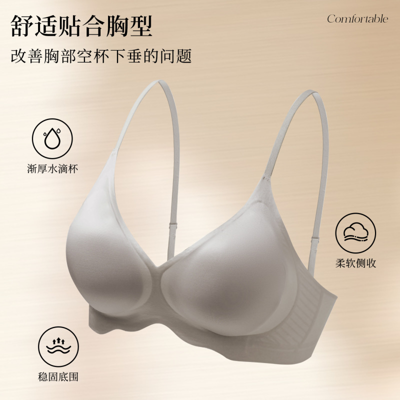 26-Year-Old Spring/Summer French-Style Ultra-Thin Bra for Small Busts, Comfortable, Gathers Side Breasts, Seamless, with Fixed Pads That Don'T Shift 26-Year-Old Spring/Summer French-Style Ultra-Thin Bra for Small Busts, Comfortable, Gathers Side Breasts, Seamless, with Fixed Pads That Don'T Shift