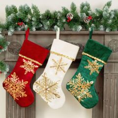 2025 クロスボーダークリスマスギフトクリスマスソックスギフトバッグベルベットホットスタンピングクリスマスソックスクリスマスペンダント