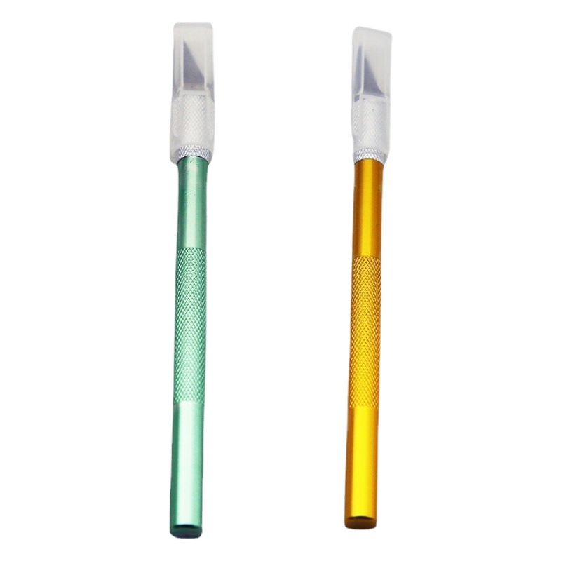 Neutral solo cuchillo de talla al por mayor bolsa de OPP varilla de aluminio cuchillo de talla de metal cuchillo de la pluma herramienta de bricolaje estudiante hecho a mano cuchillo