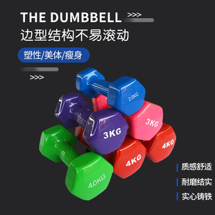 Dumbbell Wholesale Household Non-Slip Dipped Hexagonal Women's Fitness Equipment Yoga Slim Arm Small Portable Dumbbell