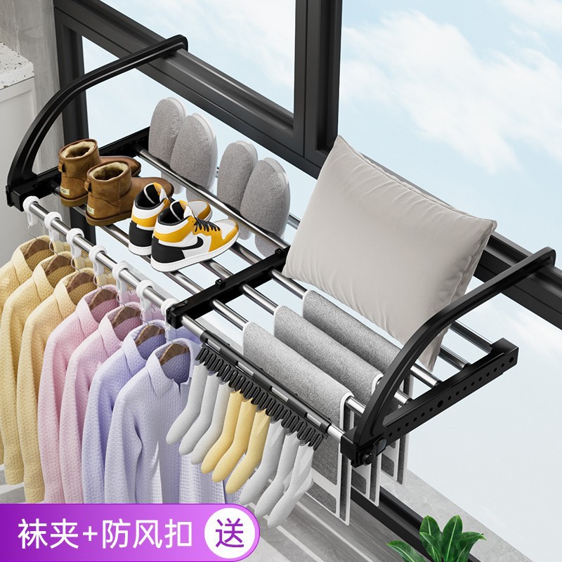 Balcony socks shoe rack window radiator clothes drying shoes window sill sandals rack window hook guardrail wholesale