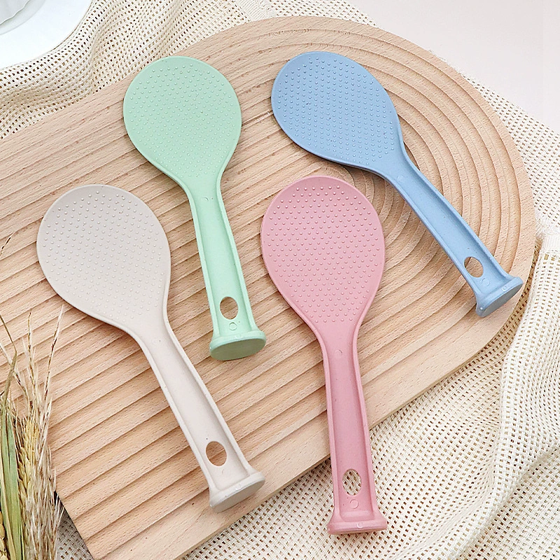 Wheat straw can stand upright rice spoons, non -stick rice home rice cookers, rice, spoon, plastic tableware wall hanging spoon