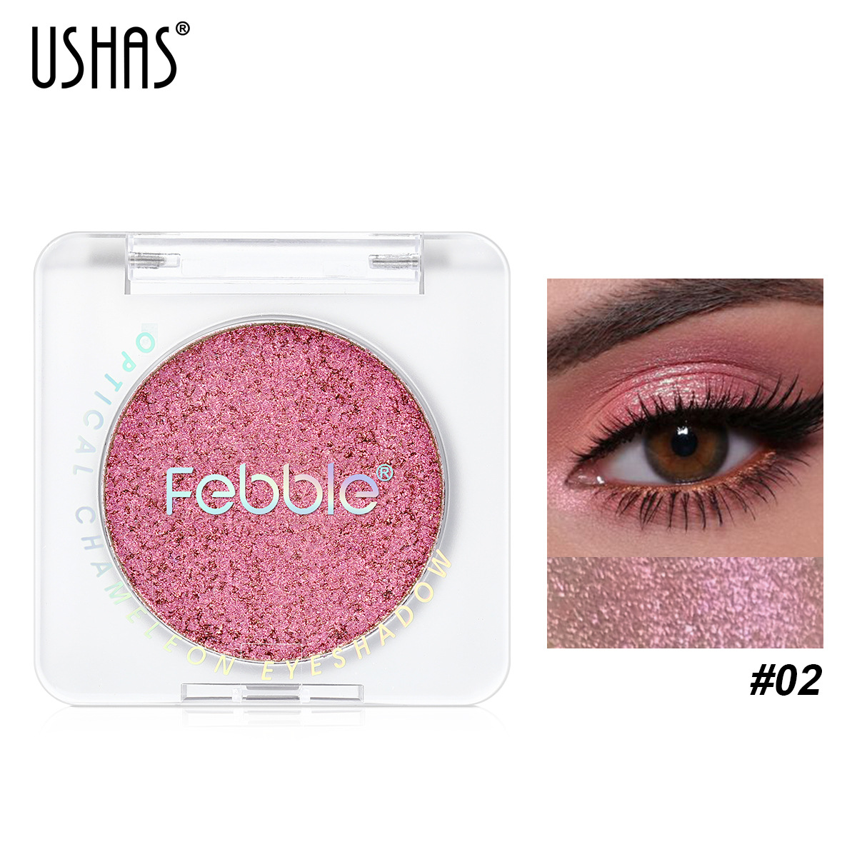 Spot transfronterizo de USHAS paleta de sombras de ojos explosiva multicolor fino destello ligero decoloración impermeable, resistente al sudor, anti-maquillaje ES4214