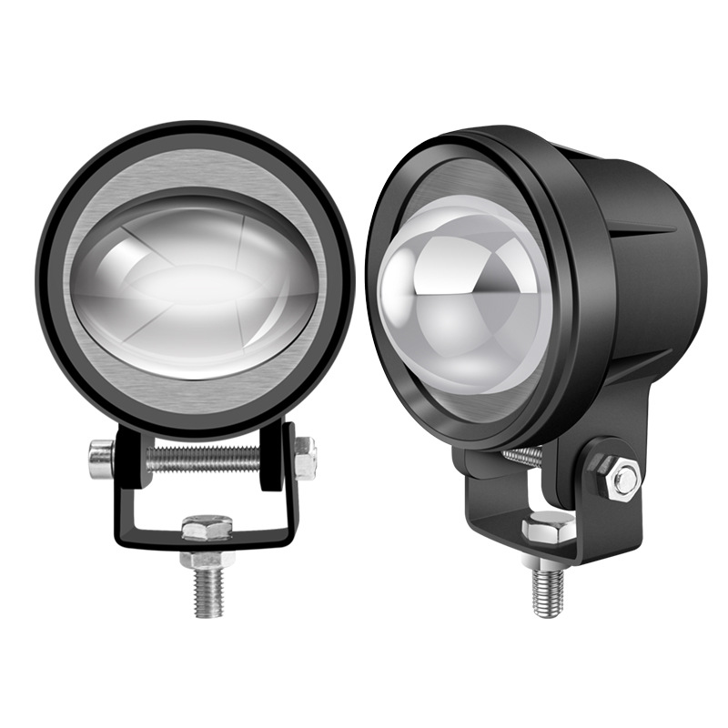 Motorcicleta transfronteriza foco led lente faro bicolor lente ojo de pez vehículo eléctrico modificación de luz alta y baja