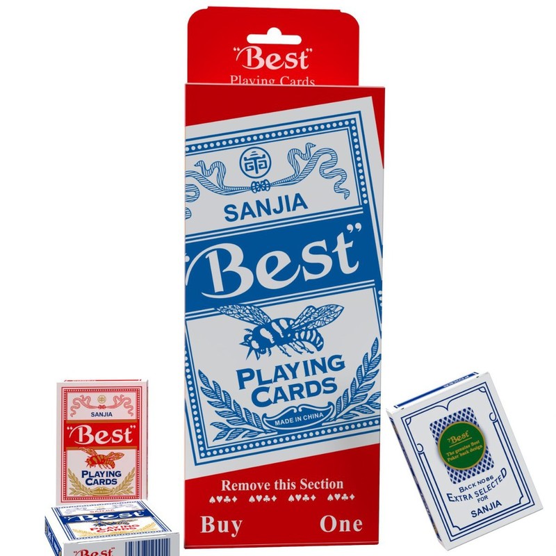 百家乐俱乐部专用Best扑克牌红蓝组合装蓝芯小蜜蜂Bee扑克跨境版|undefined