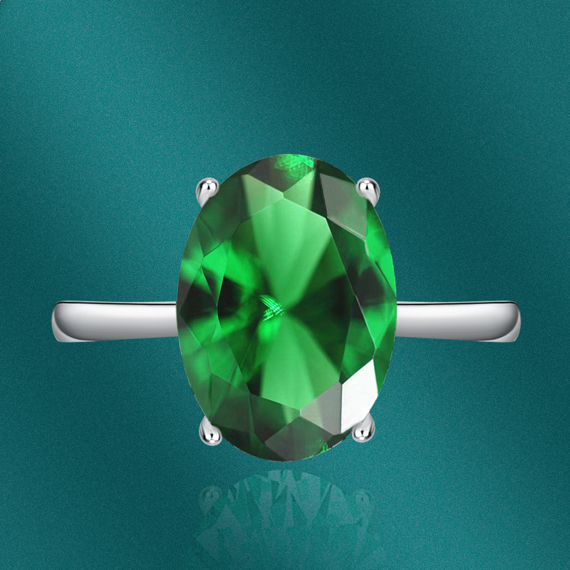 Fashion Oval Copper Inlay Zircon Rings 1 Piece