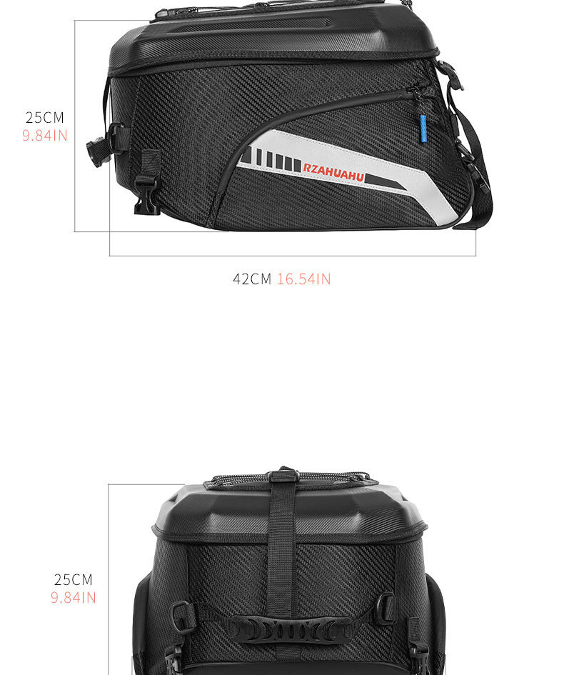 Motorcycle Rear Seat Helmet Bag, Large Capacity Riding Bag, Travel Backpack, Water-Resistant Tail Bag, Rider Gear