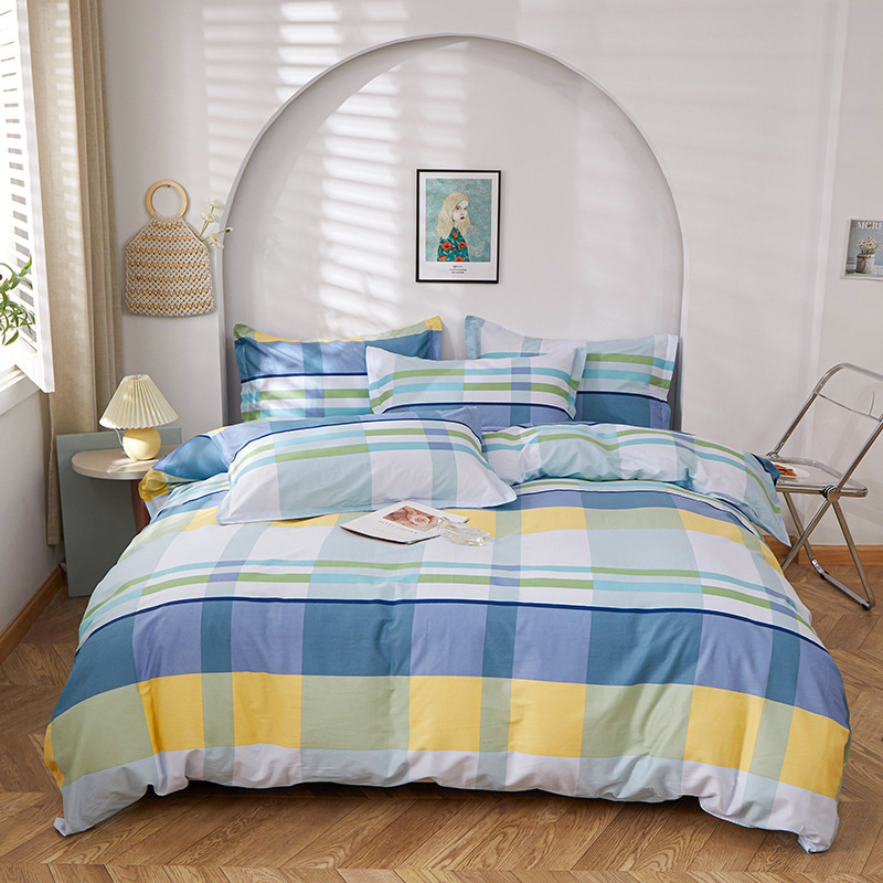 Northern Europe Simplicity fresh Princess wind The bed Four piece suit pure cotton Quilt cover Cotton sheet student dormitory Three