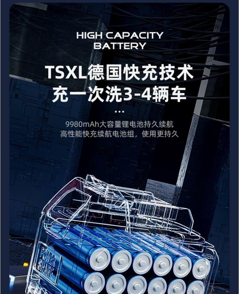 Suitable for Genuine German Quality Car Wash High-Pressure Water Gun Household Wireless Charging Car Wash Machine Portable Lithium Battery