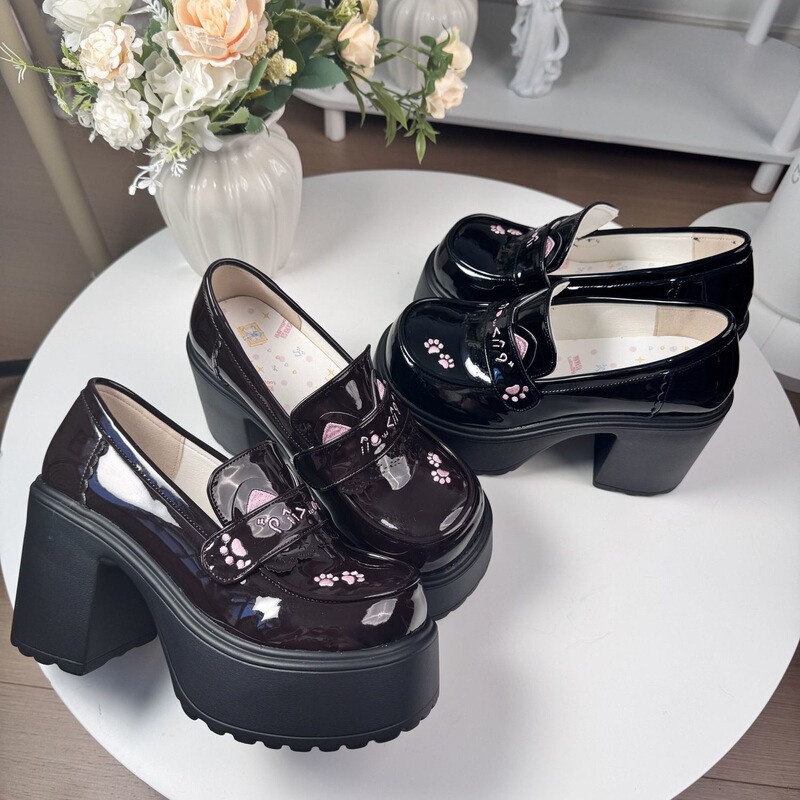 Cute Original Thick-Soled Height-Increasing Daily School-Style High-Heeled Round-Toe Japanese Jk Leather Shoes Uniform Shoes Lolita Single Shoes