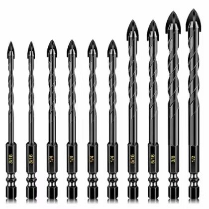 Overlord taladro Triángulo taladro de cuatro cuchillas taladro cruzado de cerámica de vidrio hormigón azulejo taladro traje