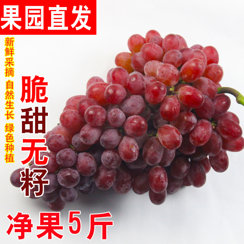 顺丰包邮克伦生葡萄新鲜新疆无籽红提小蜜蜂红宝石脆甜无核2斤