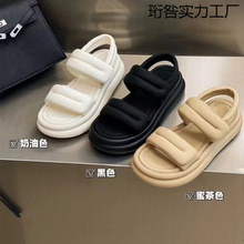 厚底面包凉鞋女款夏季外穿休闲运动沙滩鞋年新款学生罗马女鞋