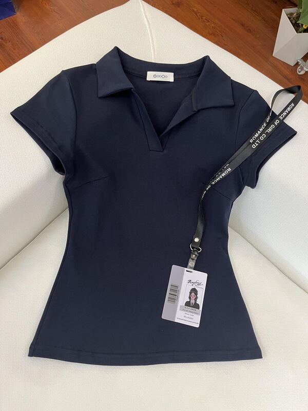 Women's Summer Polo Collar T-Shirt, Versatile Casual Sports Style, Slim Fit, Flattering Short Top, Trendy This Year