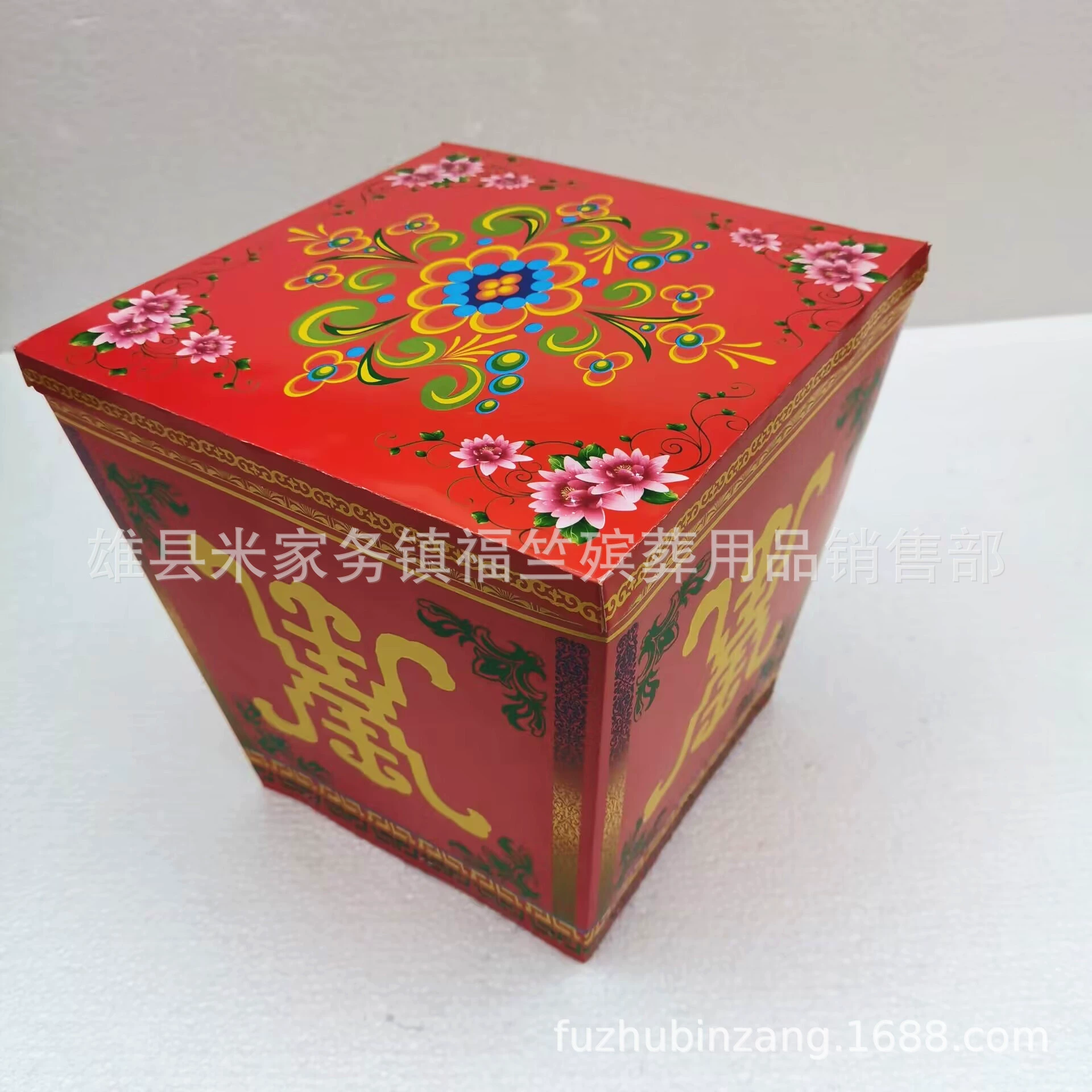 Fuzhu Funeral Paper Live Paper Red Flower Basin Four Corporal Red Pen Red Life Basin Little Red Pot Shake Money Tree Bud