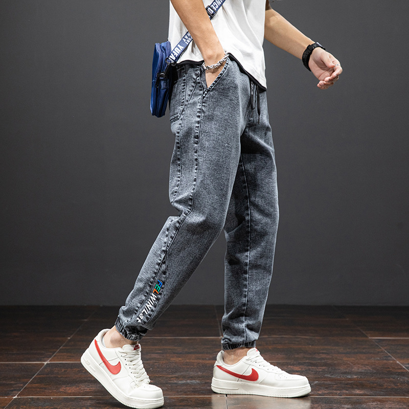 Autumn and Winter Jeans Men's Harlan Pants Leg plus size Men's Loose Casual Pants Fat Pants Cropped Plus Size Slim Look