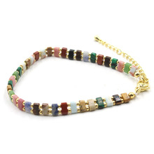 水晶扁珠手镯手工串珠手链民族风跨境饰品外贸新款货源批发