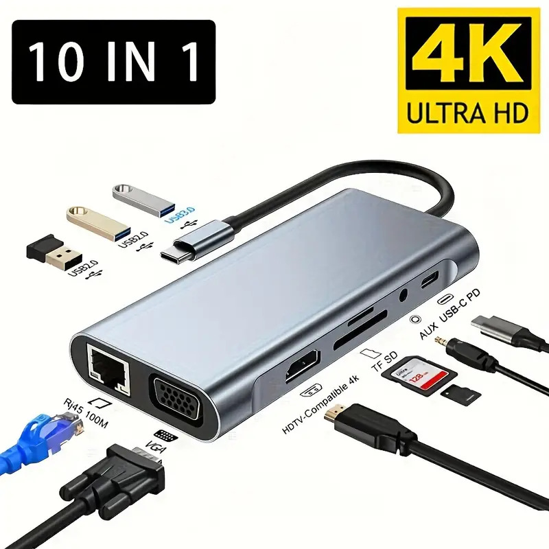 Tipo-c siete en uno muelle de expansión HDMI pantalla de proyección USB hub3.0 multi-función divisor Hub estación de acoplamiento