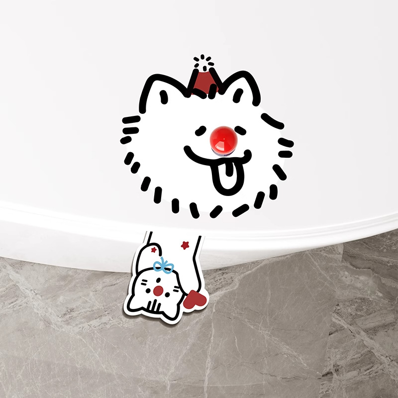 厕所不脏手提盖器小猫趣味卡通粘钩浴室可拆卸卫生间亚克力掀盖器