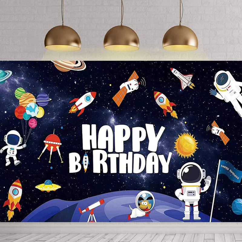 Foreign Trade Cross-border Cosmic Planet Photography Banner Amazon Children's Birthday Space Astronaut Background Cloth Decoration Foreign Trade Cross-border Cosmic Planet Photography Banner Amazon Children's Birthday Space Astronaut Background Cloth Decoration