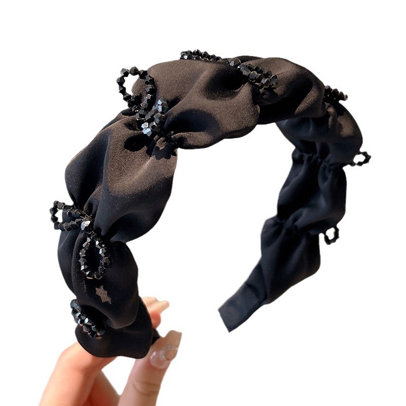 Brazo de cabello de alta sensibilidad para mujeres cráneo alto brazo de cabello negro retrógrado francés red presión de cabello 2025 nuevo toque de cabello de tarjeta