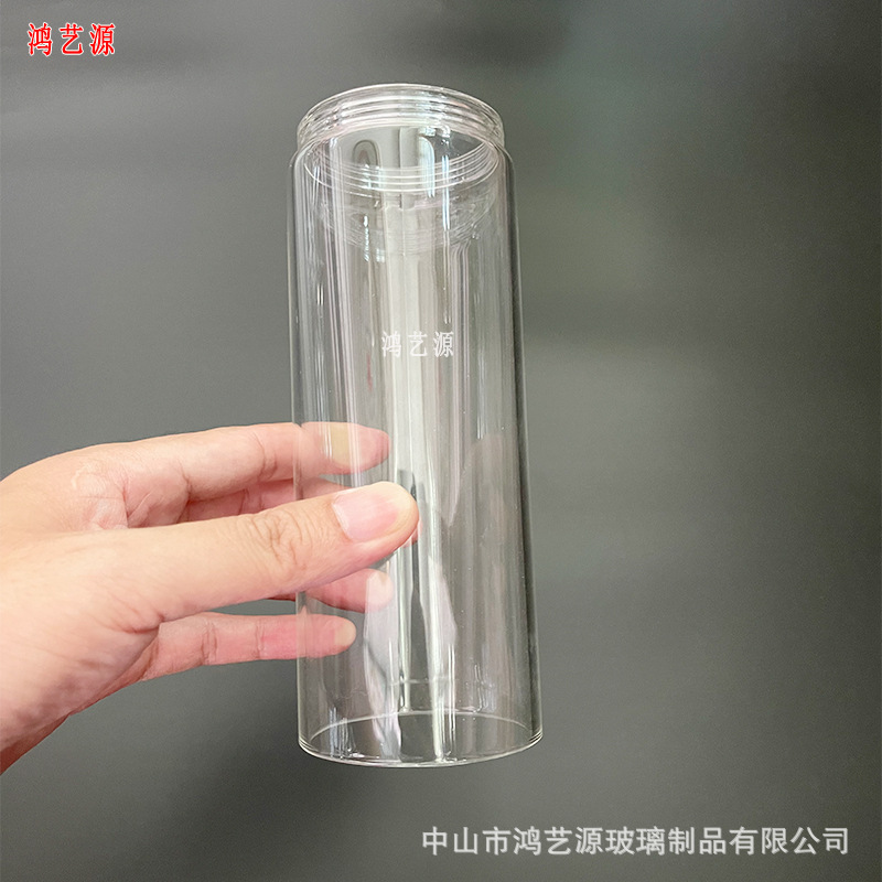 공장 도매 높은 붕규산 수제 유리 병 유리 튜브 투명 창조적 인 외부 치아 나사 유리 폭발 방지 튜브 전등