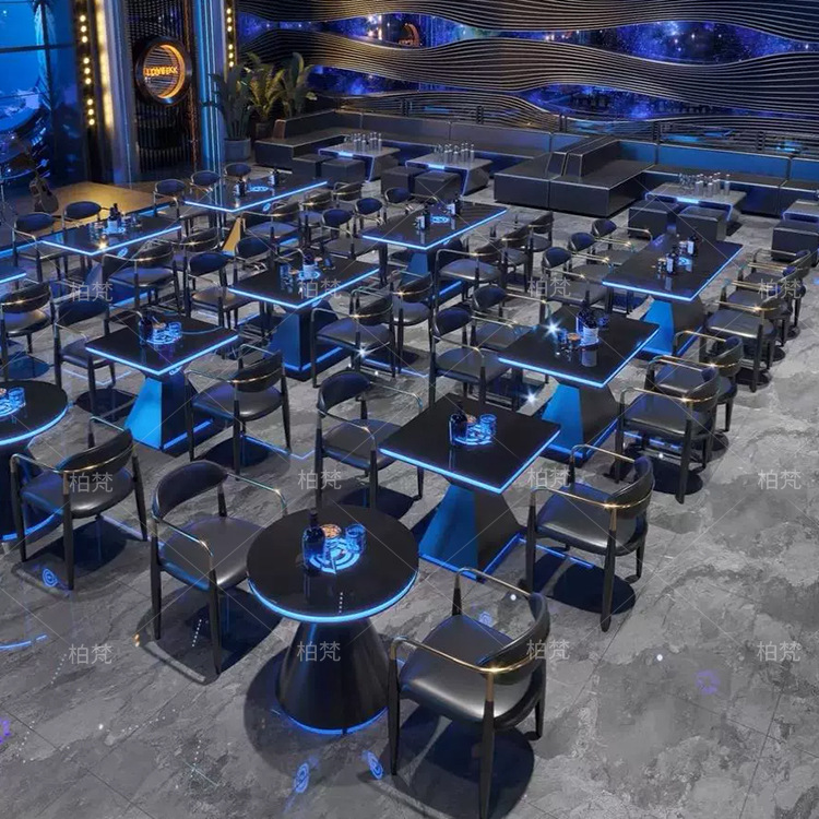 Mesa y silla de pies altos combinados de música mesa luminosa mesa de comedor bar ktv caja especial sofá