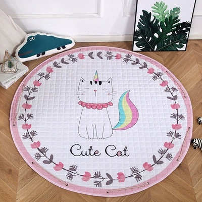 Avtomobil döşəmə paspasları — Storage Toy Floor Mat Round - rainbow-cat-15-m-diameter-round-storage-mat