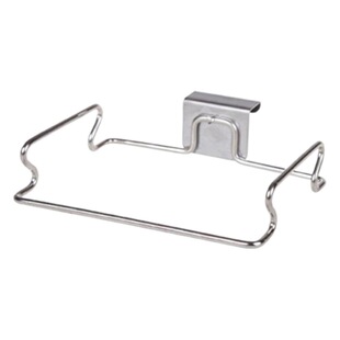 Hanging kitchen door back cabinet garbage bag bracket stainless steel garbage bag storage rack
