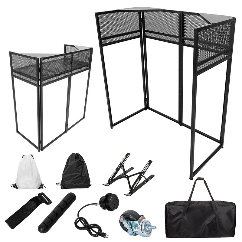 Nightclub Movable Dj Booth, Bar Illuminated Dj Station, Led Mixing Console, Foldable Dj Table Nightclub Movable Dj Booth, Bar Illuminated Dj Station, Led Mixing Console, Foldable Dj Table