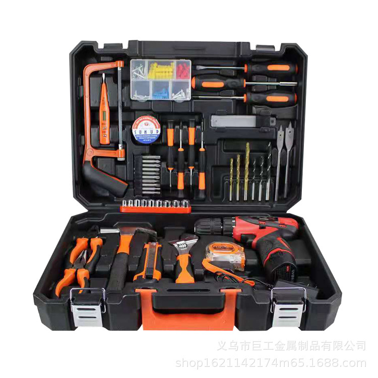 工厂批发家用五金工具套装锂电钻套装车载维修工具手动工具专工套|undefined