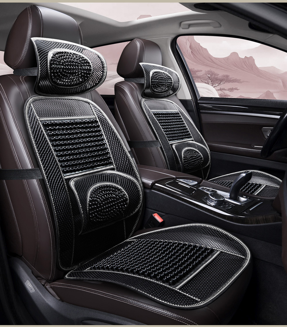 Car Seat Cushion, Cool Cushion, Wooden Bead Ventilation Seat Cushion, Ice Silk, Breathable for Summer, Universal for All Seasons, Truck Seat Cushion, Ice Silk