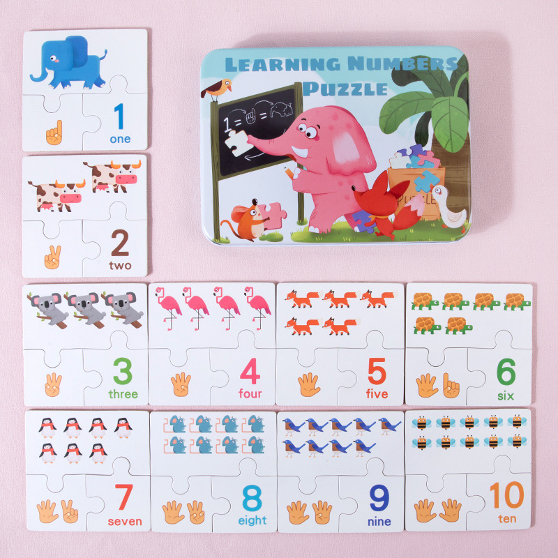 Educación temprana de iluminación al por mayor, entrenamiento de emparejamiento cognitivo digital divertido, rompecabezas de letras de animales, juguetes de bloques de rompecabezas para niños image 5