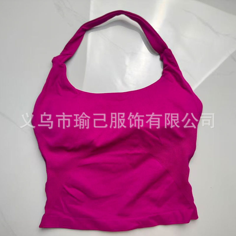 Camiseta deportiva sin costuras de estilo europeo y americano DFYNE, color liso, espalda descubierta, con cuello redondo, moldeadora, que evita que se vea la piel, para mujer