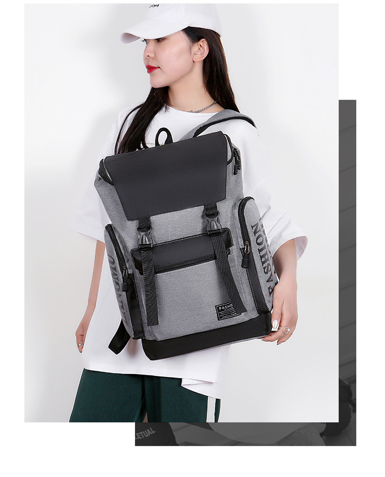 Wholesale of new fashionable, simple and large-capacity shoulder bags, business commuting and casual backpacks, nylon fabric computer backpacks undefined