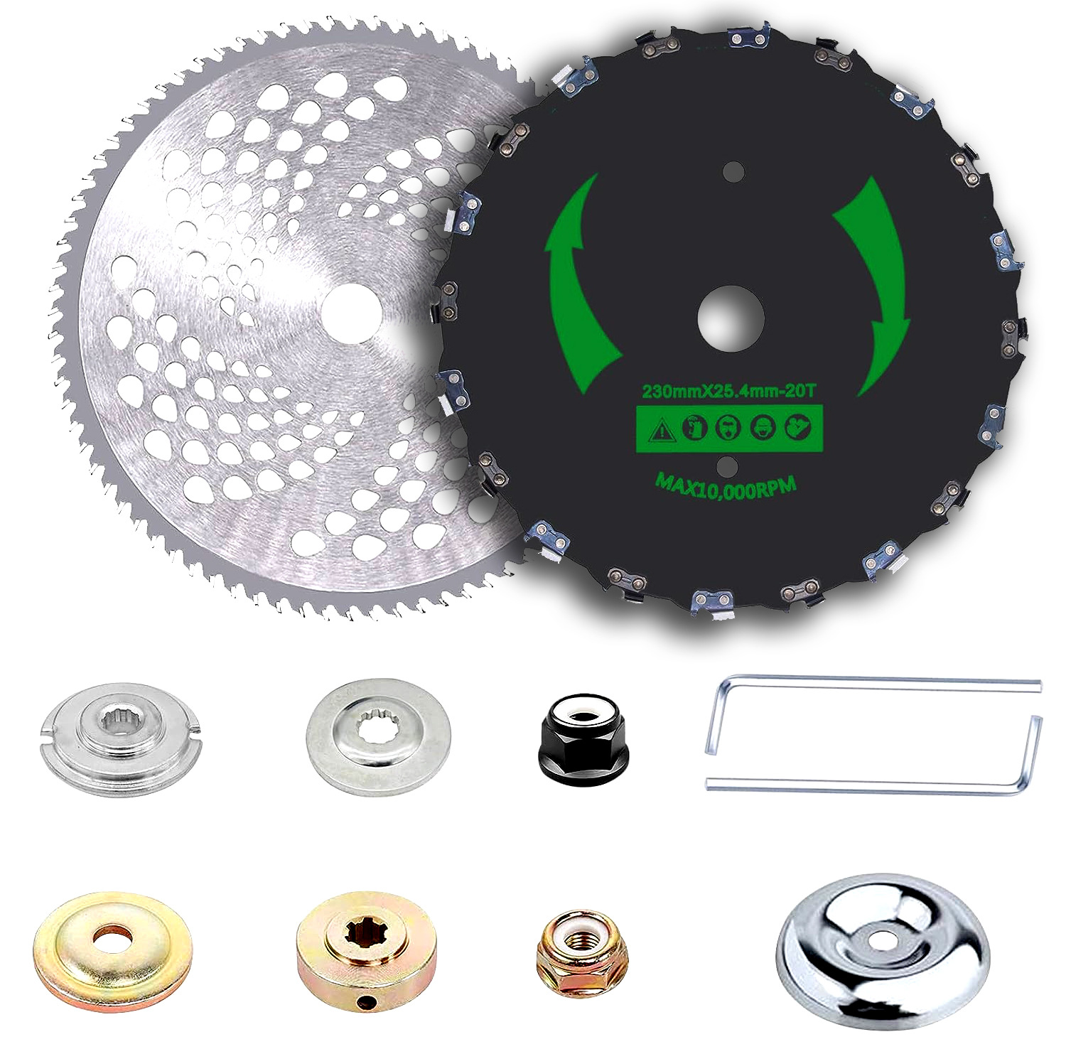 Venta directa de fábrica Placa de cadena cabeza de hierba 20 dientes cuchillo placa Cadena de 9 pulgadas hoja dentada cabeza de hierba accesorios cortacésped