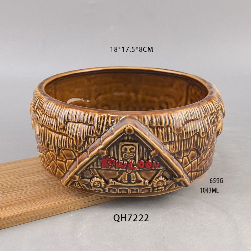 Ton Binji Ton TIKI Barra de bebidas frías Ton de cóctel hawaiano Ton de vino de frutas Ton de falda de paja especial Ton de cerámica