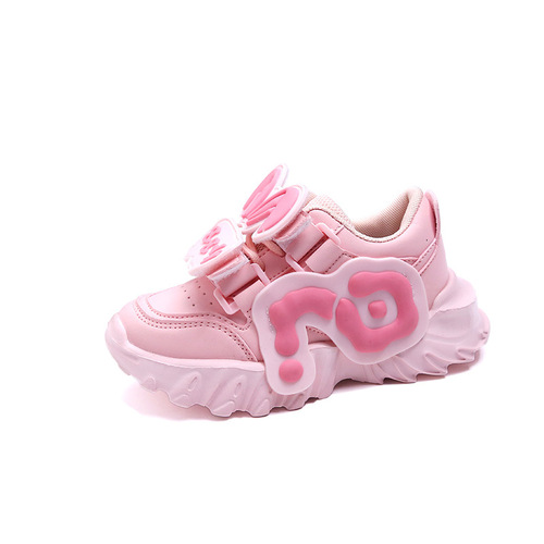 Boys and girls sports shoes  autumn and winter Korean style fashionable soft sole comfortable mesh breathable middle and large children's dad shoes
