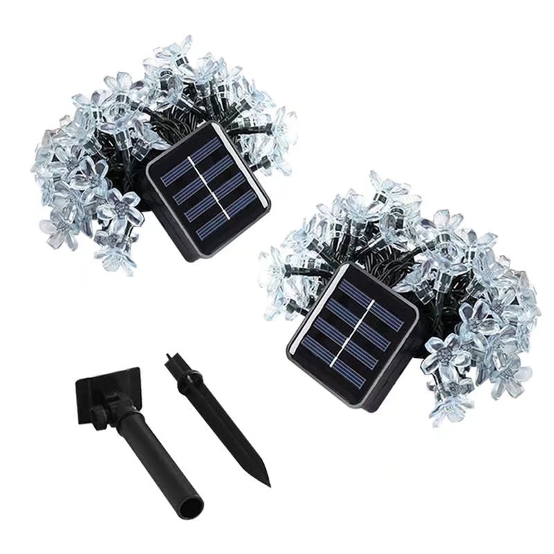 クロスボーダーledソーラー桜ライトストリング屋外庭桃花模様カラーライトストリングクリスマス祭り装飾フラッシュライト