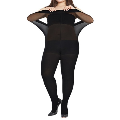 Manzifujie 200D pantyhose large size spring and autumn stockings bare legs artifact velvet pantyhose black bottoming socks batch