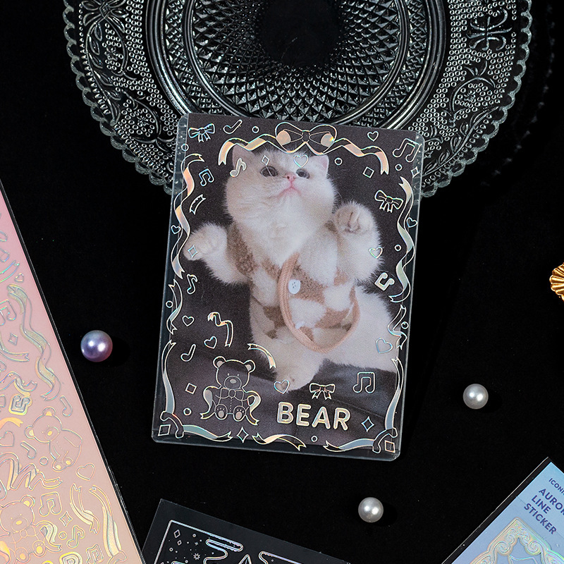 Aurora LINE láser pegatinas diy foto decoración base material collage pegatinas de papelería