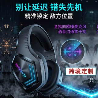有线头戴式电竞耳机 重低音降噪 电脑笔记本通用 跨境代发定制