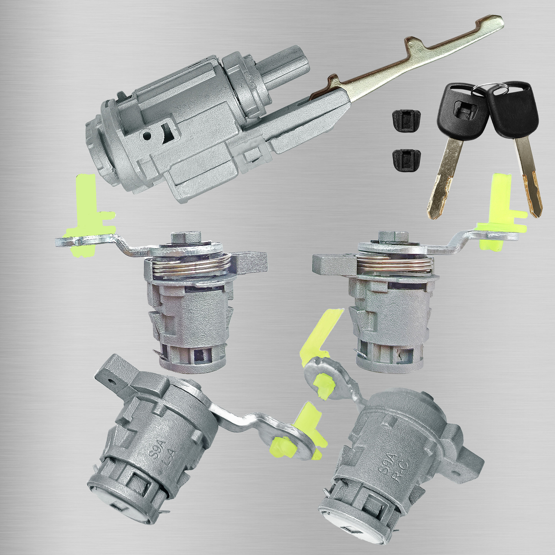 Transfronterizo aplicable a Honda CRV todo el cilindro de la cerradura CRV cerradura de la puerta izquierda y derecha 2 llaves cilindro de la cerradura de la puerta piezas automotrices
