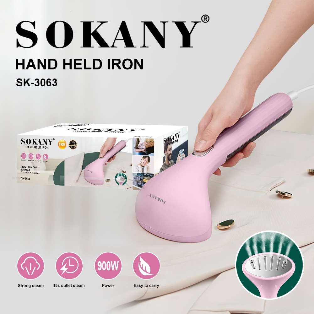 SOKANY3063 handheld steam brush for home use, garment steamer, ironing brush