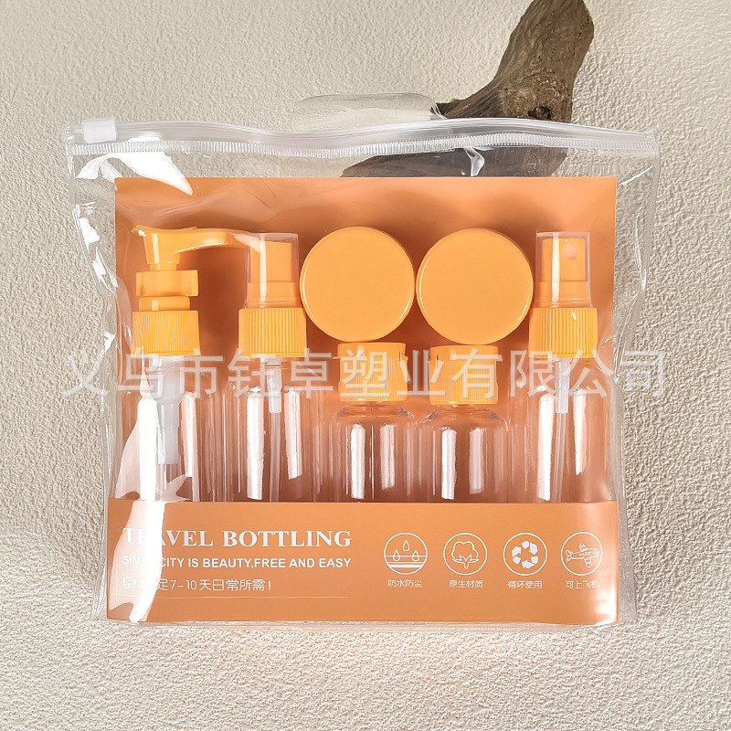 Traje de botella de plástico traje de viaje en stock descuento 60ML botella de cuidado de la piel lavado traje de baño portátil