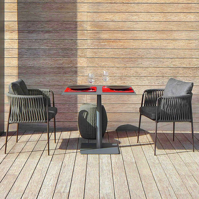 Mesa y silla de caña al aire libre terraza villa jardín impermeable al sol aleación de aluminio hoteles muebles de ocio